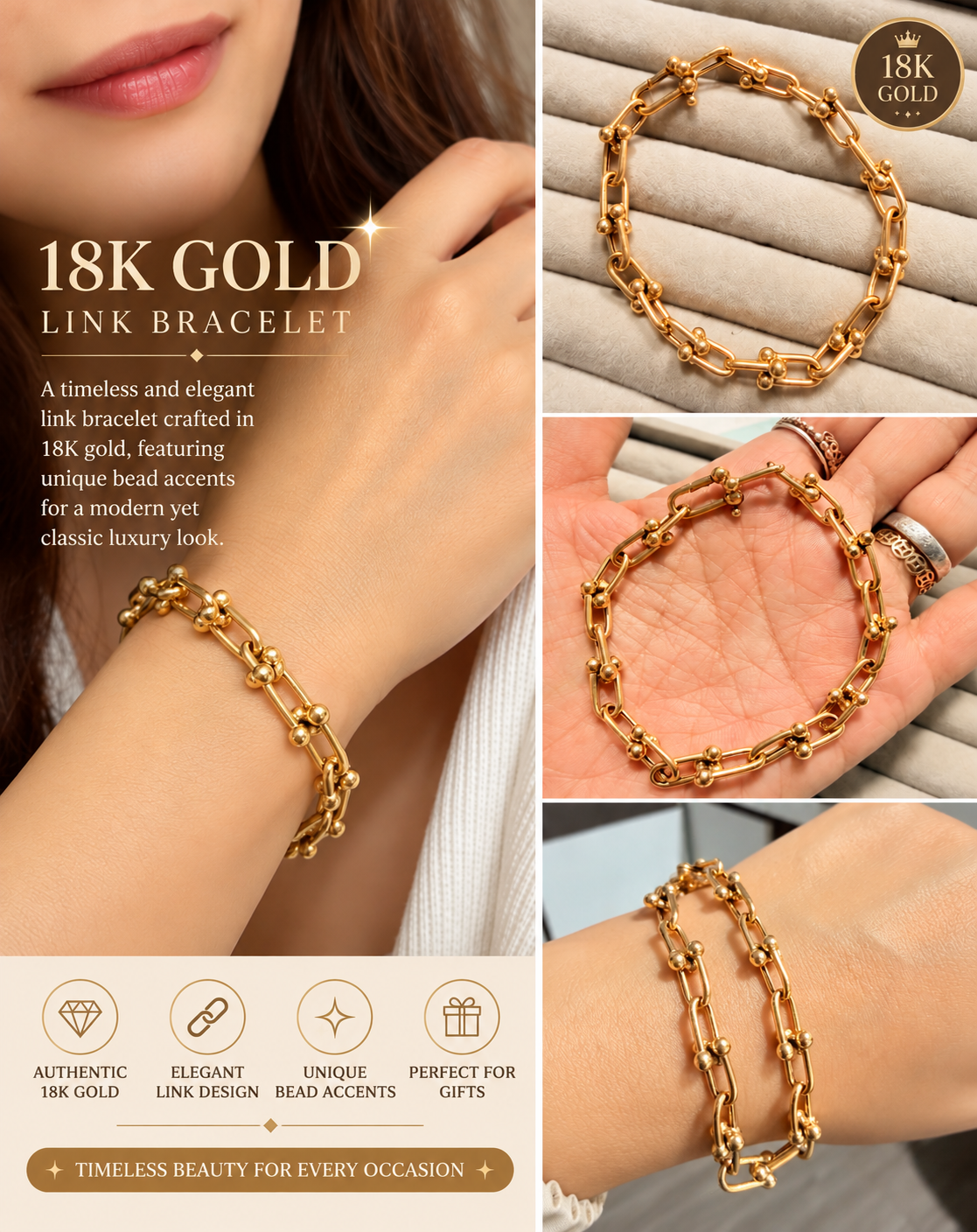 18K Gold Bracelets – Elegant Essentials