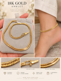 18K Gold 🇯🇵 Japan Barbada Anklet Elegant & Classic Design A01