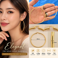 18K Saudi Gold Hoop Clip Earrings E109, 4.30g, 60mm, 750
