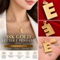 18K Gold Letter E Pendant P21, Au750 Saudi Gold, 1.71g