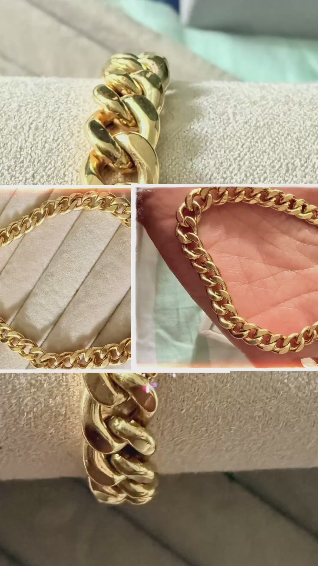 18K Gold Cuban Link Bracelet B14, Luxury Gold Jewellery, 15.1g, 21.59cm